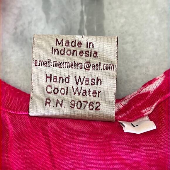 Around the Globe Sundress Size Large Y2K Batik Rayon Fish Print Coastal - Picture 5 of 8